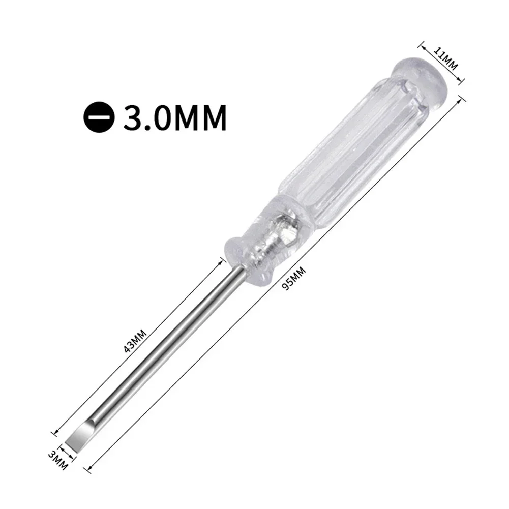 1pc Precision Small Screwdriver Cross Slotted Screwdriver Transparent Handle Mini Screw Driver Repair Hand Tools