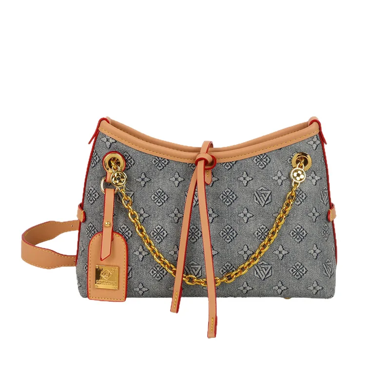 

2025 High-End Chain Shoulder Bag for Women - Vintage Printed Tote, Large Capacity Commuter Bag, Luxurious Texture, Crossbody
