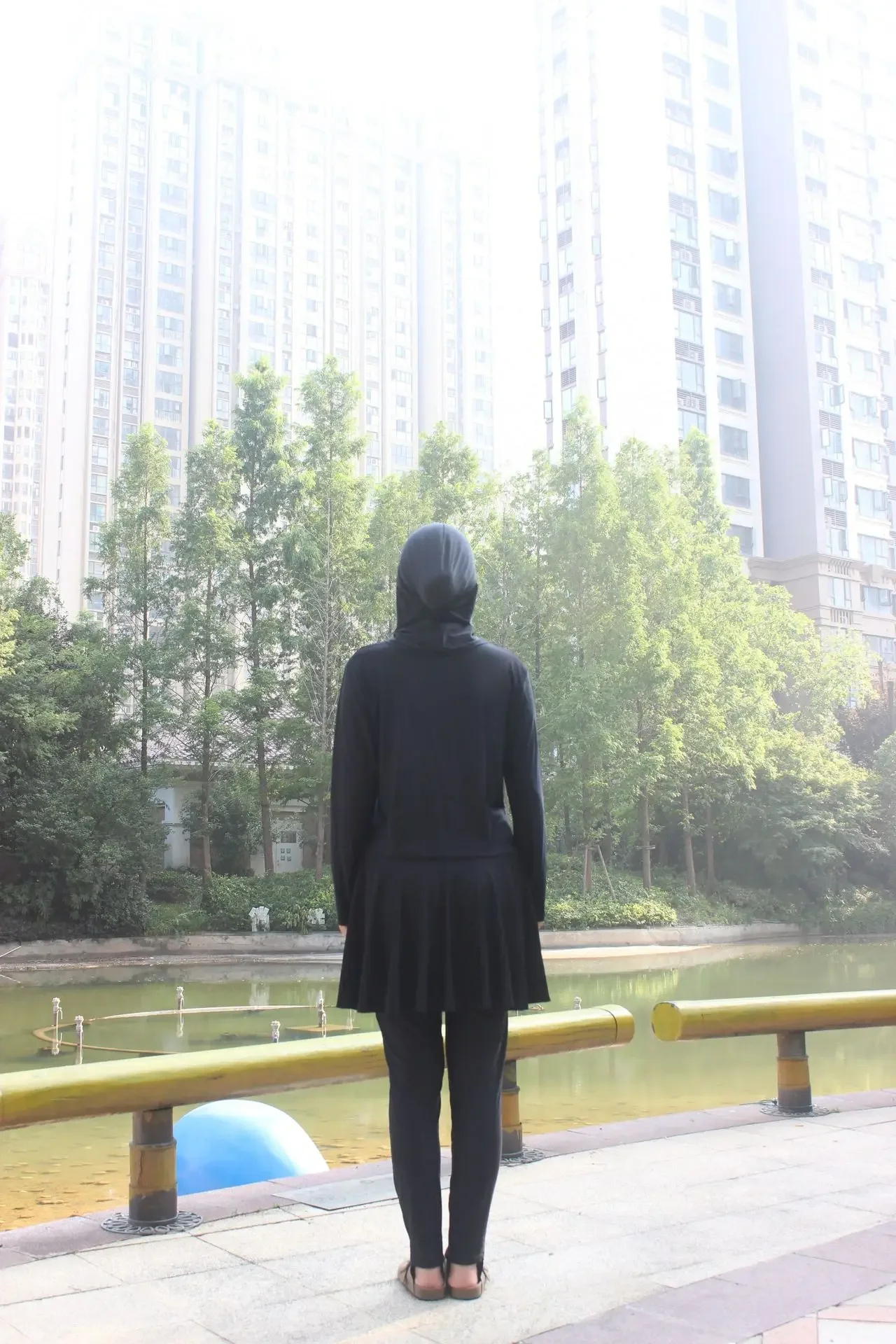 

3PCS Burkini Femme Musulmane Swimwear Women Muslim Hijab Swimsuit Modest Maillot De Bain Borkini Conservative Islam Bathing Suit