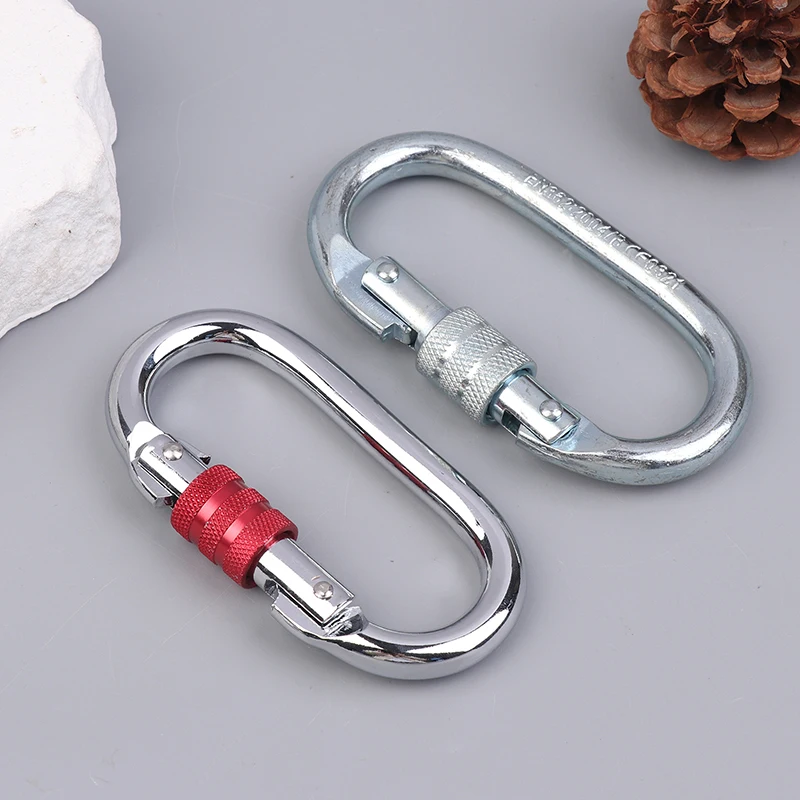 New 25KN High Strength Climbing Safety Lock Buckle O-shaped Electrophoresis Professional Carabiner Rappelling Climbing Supplies