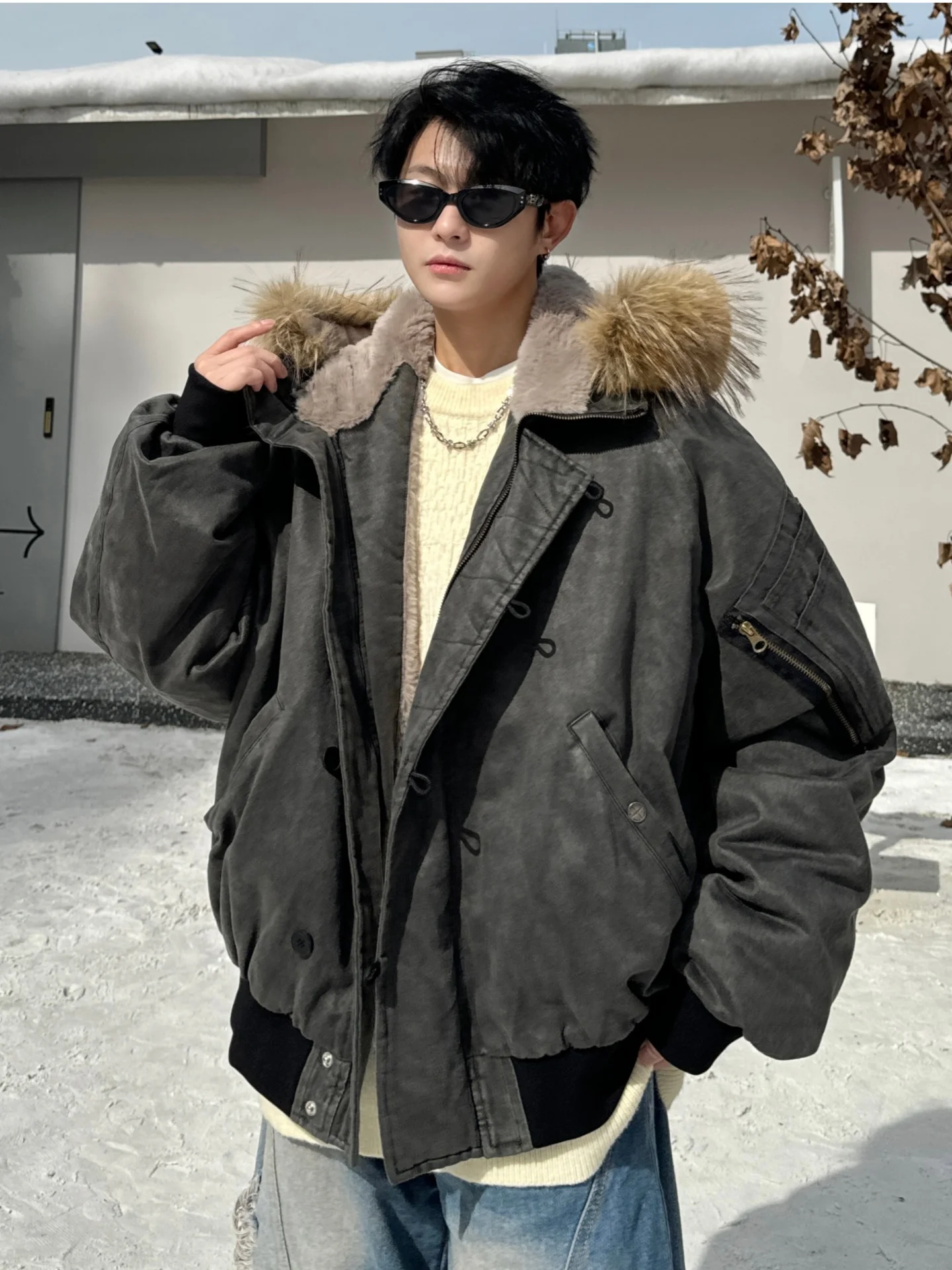 

Мужская утепленная хлопковая куртка с флисовой подкладкой, рабочая одежда в американском ретро-стиле, зимняя парка, пальто из овечьего вельвета, молодежная модная одежда