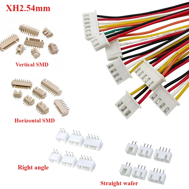 

10Sets XH2.54 MM ConnectorRight Angle/stright Wafer/vertical/horizontal SMD +Male 2/3/4/5/6/7/8/9/10P Plug with Cable 10/20/30cm
