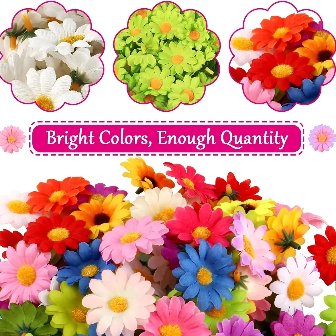 55/110PCS Gänseblümchen Künstliche Blumen Köpfe Seide Gefälschte Blumen für Hochzeit Dekoration Home Room Decor DIY Girlande geschenke Zubehör – Detail 5