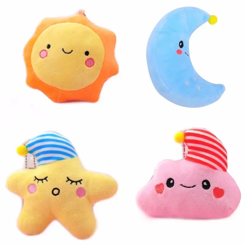 Kawaii 10cm Cute Cartoon Plush Toy Star Moon Sun Doll Lovely Stuffed Beautiful Gift for Kids Baby