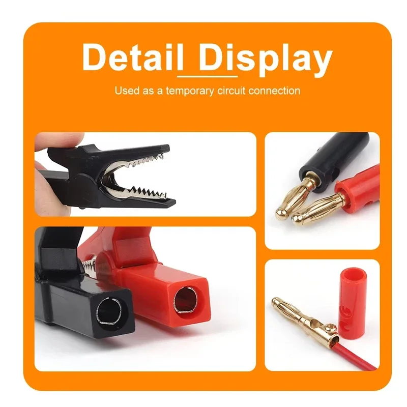 4pcs Alligator Clip & Banana Plug Test Probe Set