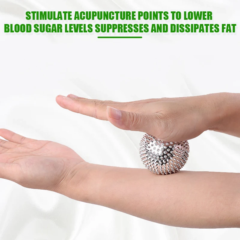 2PCS Hand Magnetic Therapy Spiky Hand Massage Ball Pressure Relief Trigger Point Pocket Massager Health Care Tool