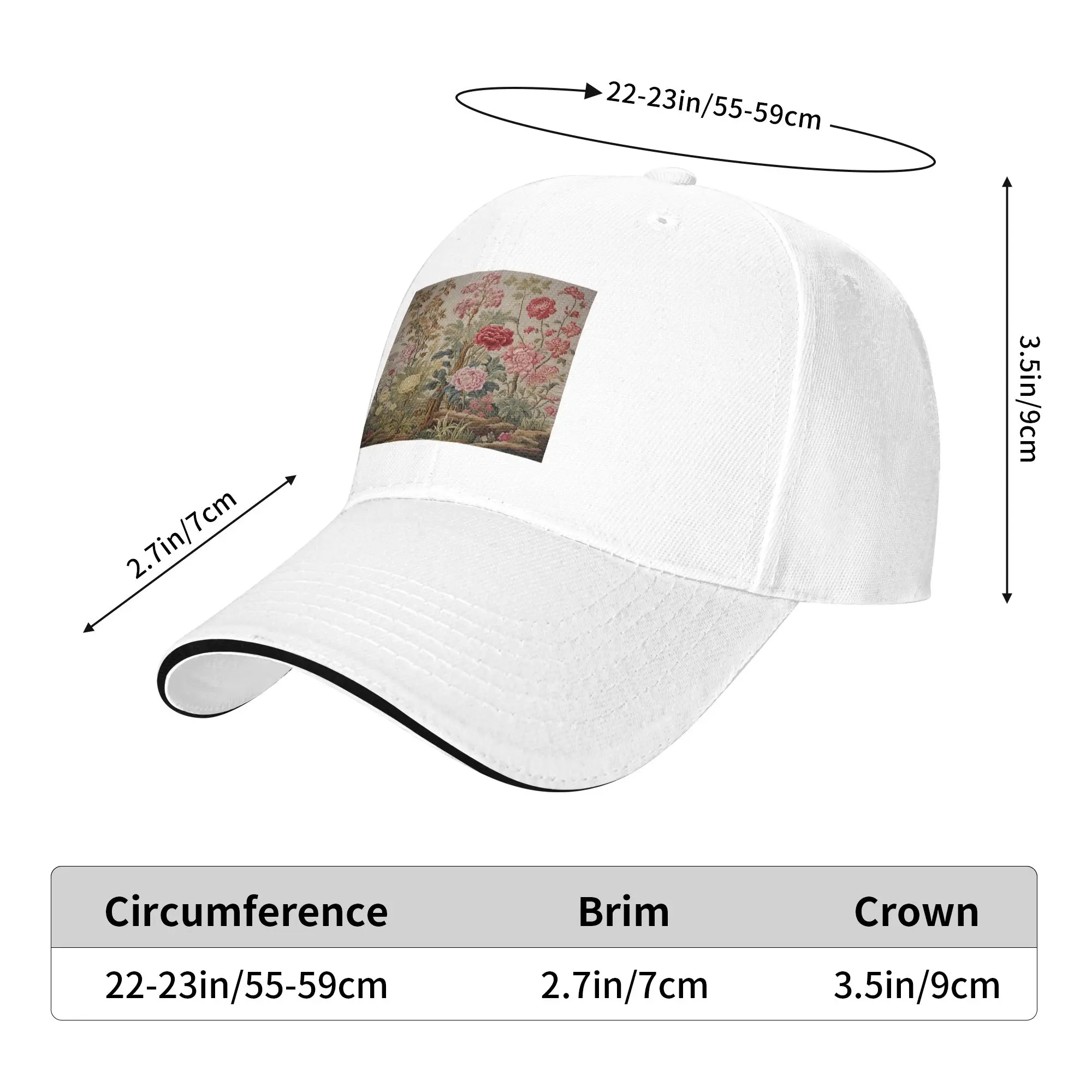 Rococo Style Luxury Floral Cap Casual Baseball Caps Adjustable Hat Hip Hop Summer Unisex Baseball Hats Customizable