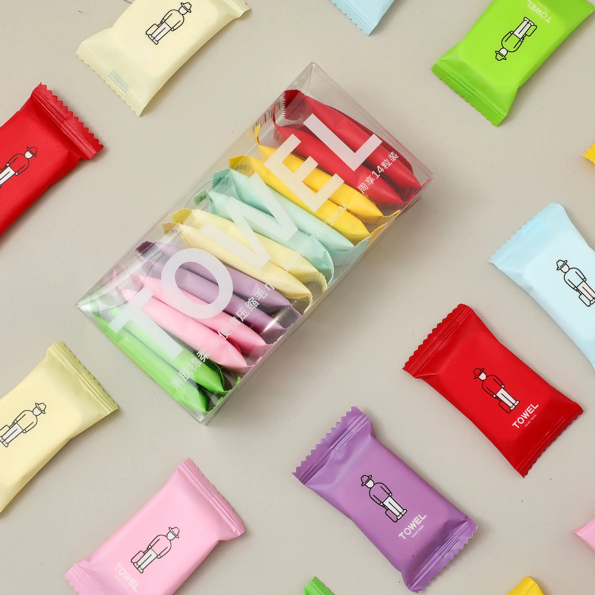 7pcs 14pcs/box Disposable Washcloth Portable Travel Towel Thickened Compressed Face Cleansing Beauty Square Towel