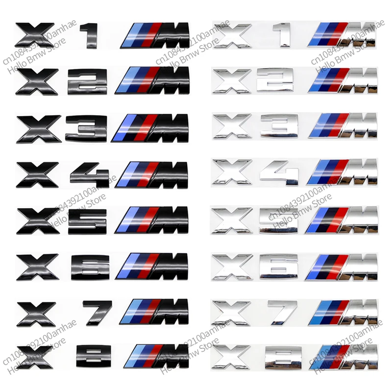 3D Logo X1 X2 X3 X4 X6 X7 X5 X8 M Emblem Letter Car Trunk Sticker For BMW E36 E46 E90 E60 F10 F30 E39 F20 E87 E92 G30 X5 E70 E91