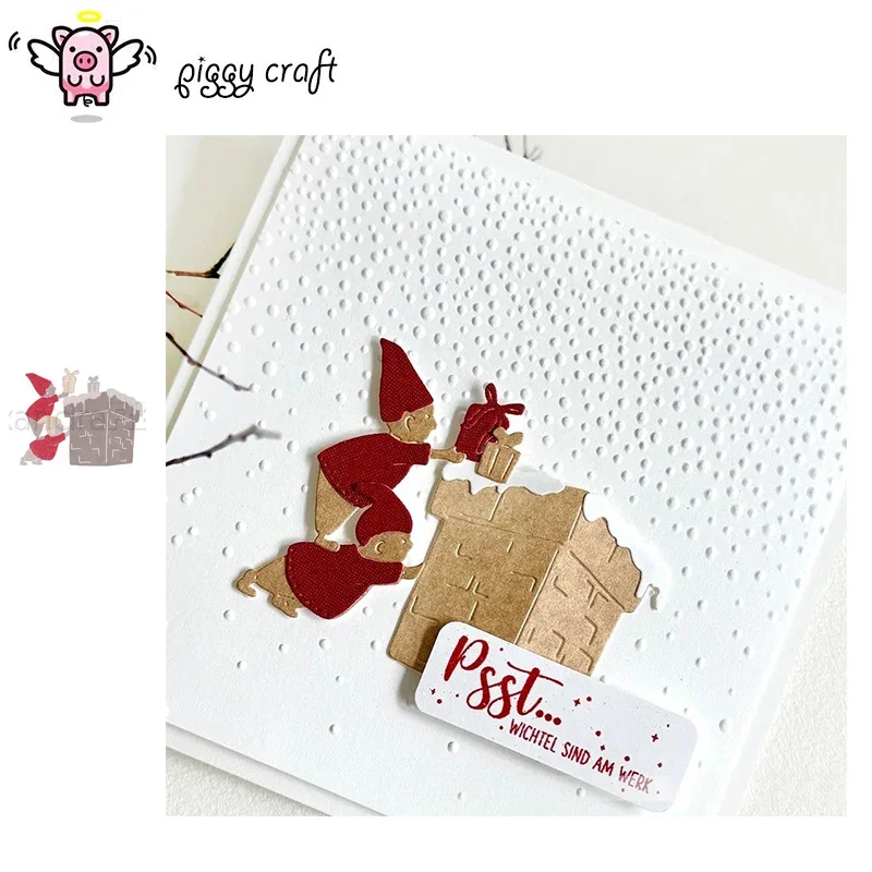 Piggy Craft metal cutting dies cut die mold Fireplace Dwarf Scrapbook paper craft knife mold blade punch stencils die