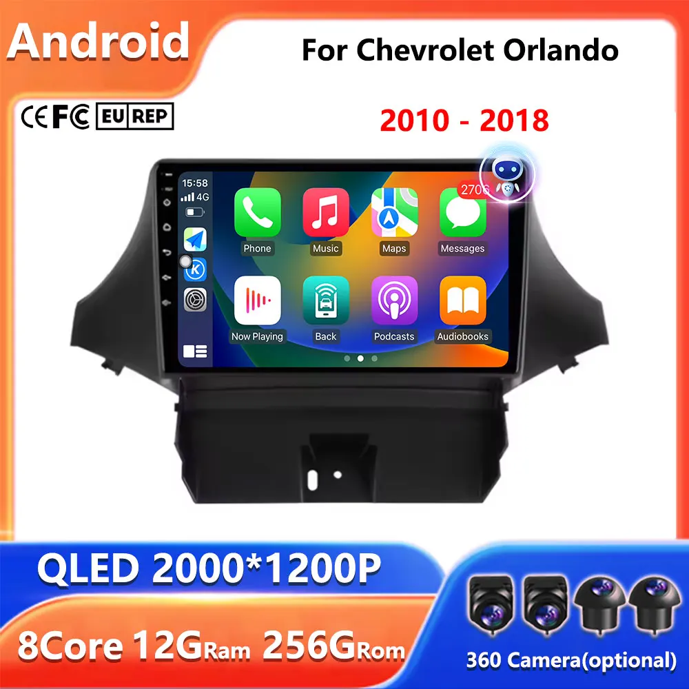 Android Auto Carplay For Chevrolet Orlando 2010 - 2018 Car Radio Multimedia Player GPS Navigation WiFi Bluetooth DSP Stereo