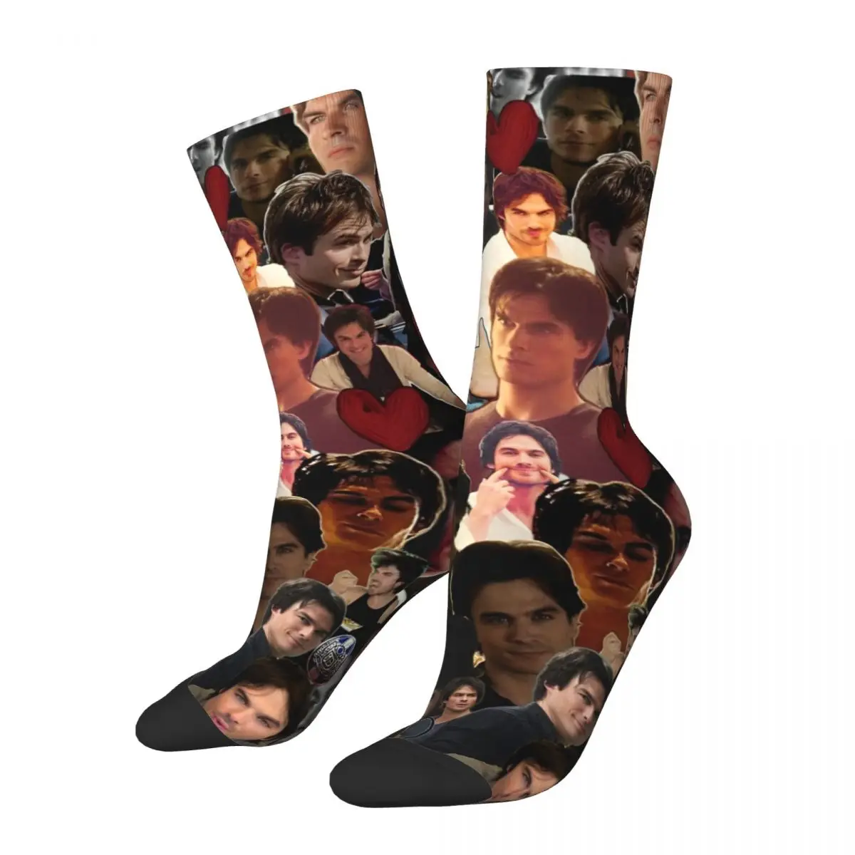 Damon Salvatore The Vampire Diaries Stockings Couple Socks Medium Soft Gothic Socks Winter Skateboard Non-Slip Socks Gift Idea