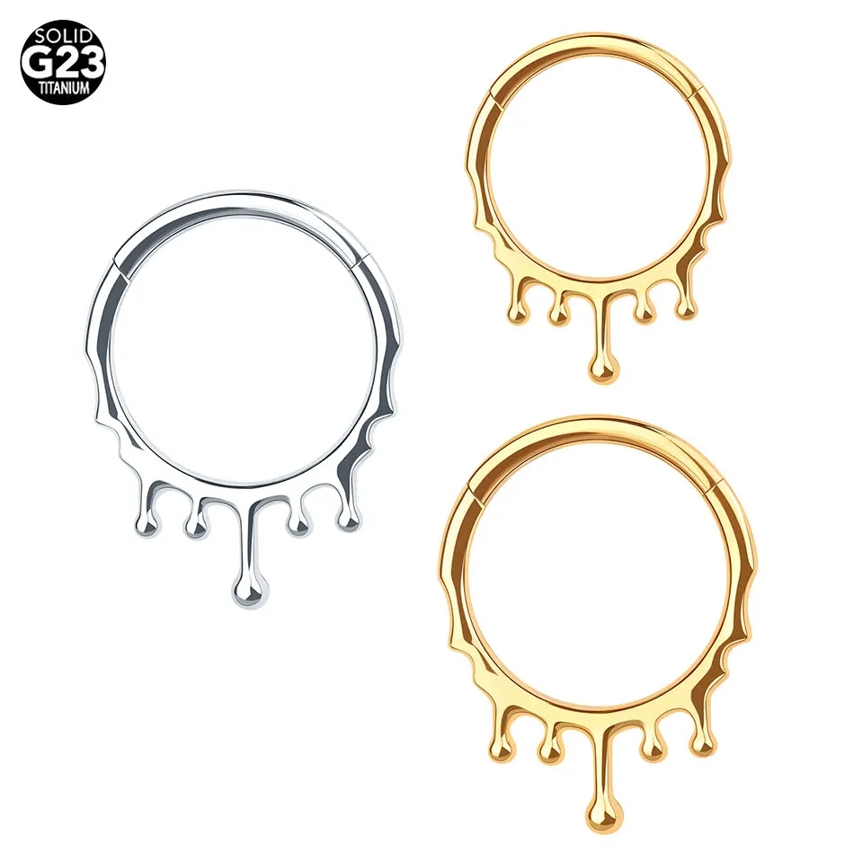 

1PC 16G Teardrop Helix Hoop Ring Titanium Septum Clicker Conch Cartilage Earrings Daith Rook Tragus Piercing Jewelry for Women