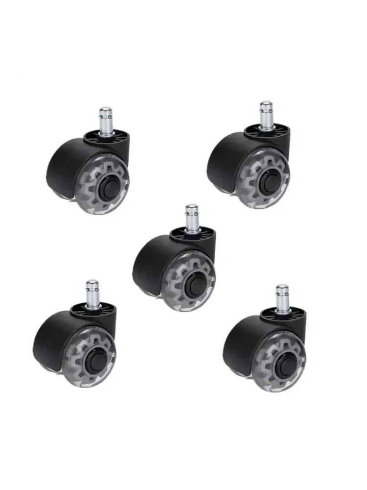 5 Pcs  2 Inch 11MM Black/White Office Chair Transparent Wheel Swivel Computer Castor Electric Casters Gaming Home Leg