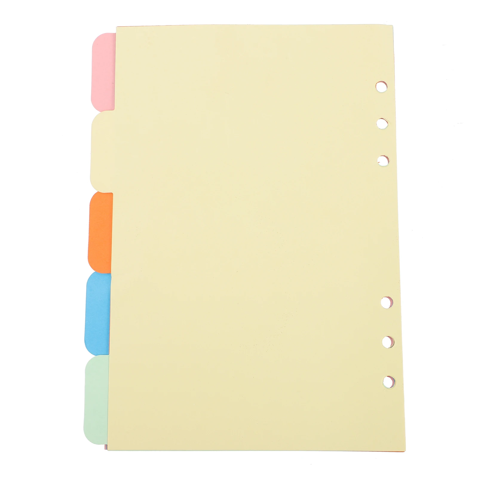 

1Set A5 Index Tab Dividers 5 Colors Extra Wide Reinforced 6-Hole Binder Organizer Sheets Colored Tabs Project Sorter Pages