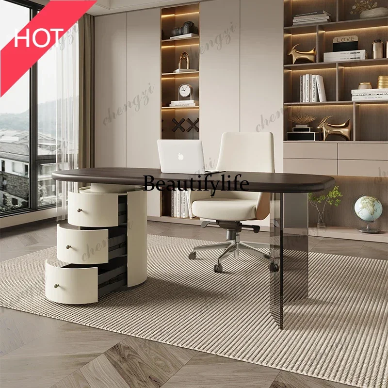 A49 Storage Luxury White Desk Executive Wireless Organizer Modern Adjustable Office Table Executive Drawers Escritorio Furniture