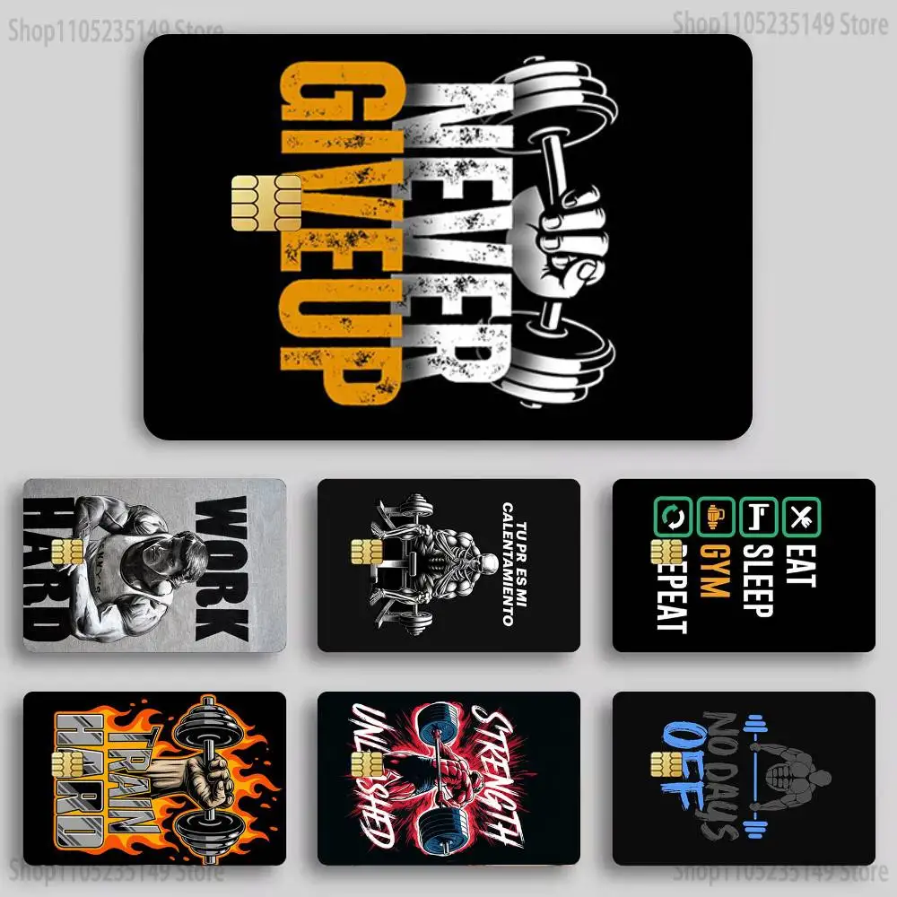 

Fitness Bodybuilding Credit Debit Bank Film Skin Sticker Front Cover
