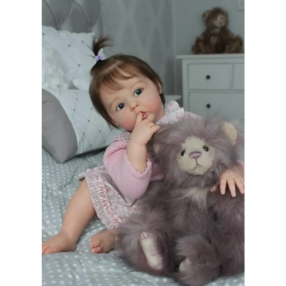 60CM Reborn Toddler Baby Doll Erin Soft Cuddly Handmade Lifelike Newborn Baby 3D Skin with Visible Veins Muñecas Bebés Reborns