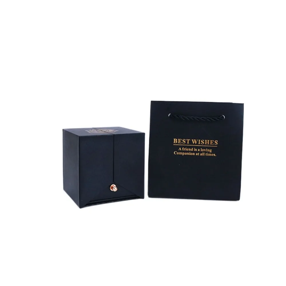 

Creative Double Door Diamond Ring Box Automatic Pop-up Portable Jewelry Box Jewelry Storage Display Case Valentine's Day Gifts