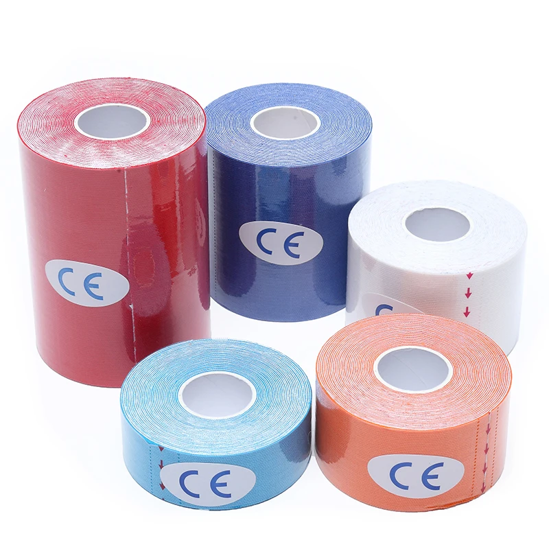 2 Rollen medizinisches wasserdichtes Kinesiologie-Tape aus Baumwolle, elastisch, für sportliche Sportarten, Muskelschmerzen, Linderungsband, Fitnessstudio, Fitness, Schutzverband