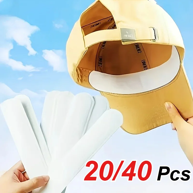 20/40 PCS Baseball and Golf Cap Collar Shirt Liners, Self-Adhesive, Odorless, Keep Dry All Day, Adjustable Disposable Patch