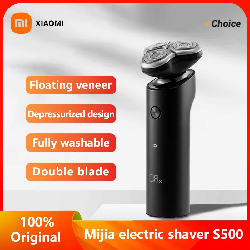 

Электробритва Xiaomi Mijia S500 Men-3D с плавающим тройным лезвием для влажного и сухого бритья Беспроводная бритва со светодиодным дисплеем Тихий IPX7 Водонепроницаемый