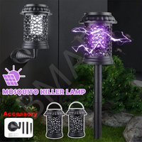 2 Molds New Solar Mosquito Killer Lamp 1 2V Waterproof Outdoor LED Light for Garden Patio Camping Insect Repellent Mosquito Trap
