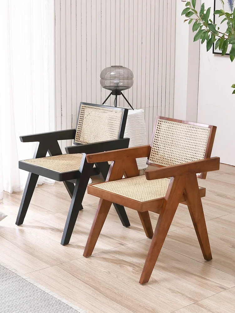 Nordic single person sofa chair,rattan woven armchair, dining chair,small table chair, balcony, leisure chair, simple and modern