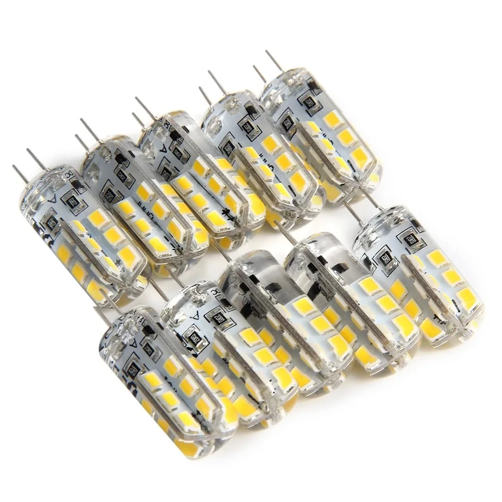 6- 10pcs G4 Led Bulb 2W 12V/AC220V 3014SMD 24led Warm/Cold White 360 Degree Angle Chandelier Light Replace Halogen Lamp