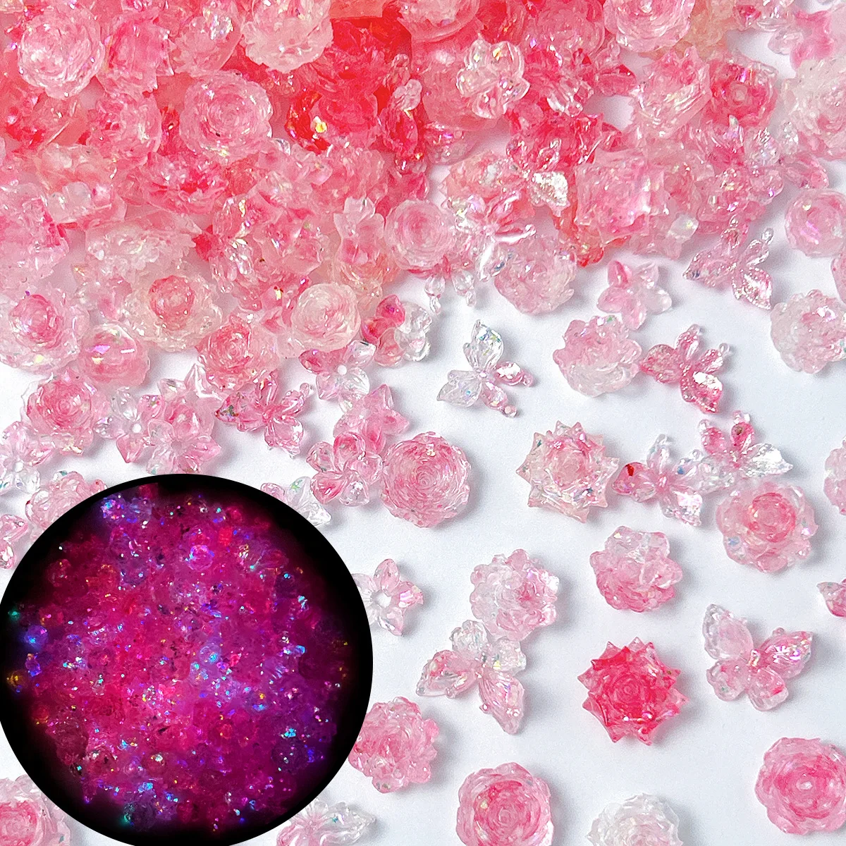30/60/120/150PCS Resin Luminou - огляд і ціна Art Craft Rose