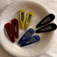 2pcs/lot Autumn and winter Velvet Hair Clip For Women Black BB clip girls red Flocking hairclip fashion hairpin  hair accessorie 2