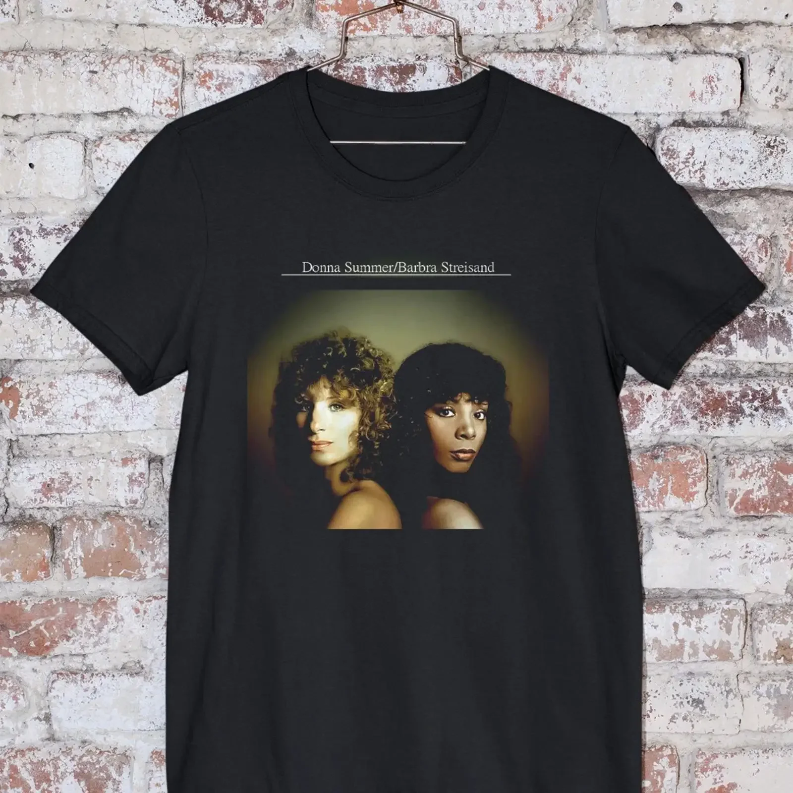 Donna Summer Barbra Streisand Cotton Black S 5XL T Shirt vintage Washed Stretched Unisex graphic designer clothes Breathable