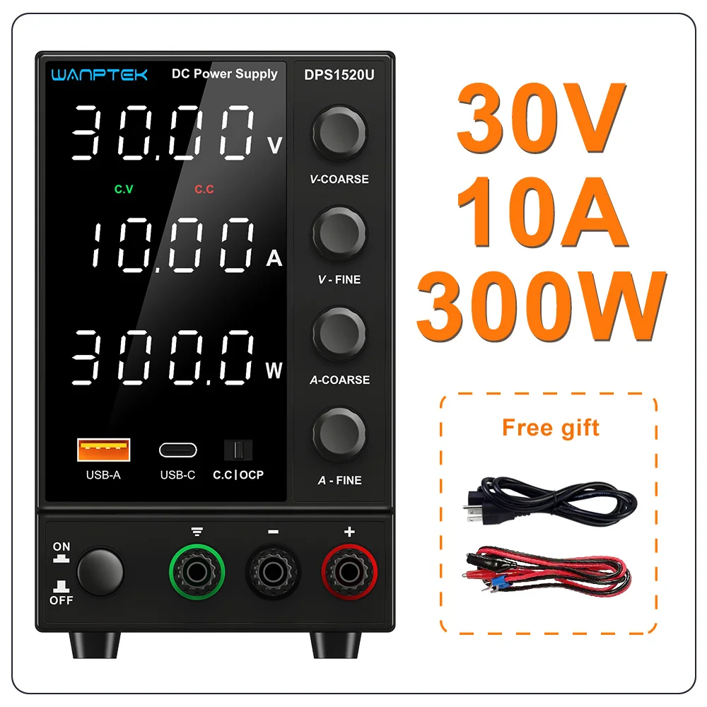 Wanptek DC-Labor-Netzteil, 30 V, 60 V, 120 V, einstellbarer Spannungsregler, voreingestellter Spannungsstrom, Doppeleingangsspannung, 220 V/110 V
