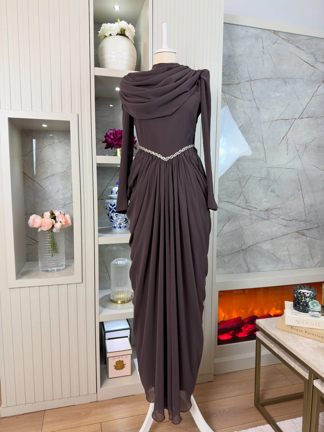 

Aura Evening Dresses Wedding Guest Dress Woman Dresses Elegant Fishtail Skirt Custom Made Drape Women's Wedding Party Attire