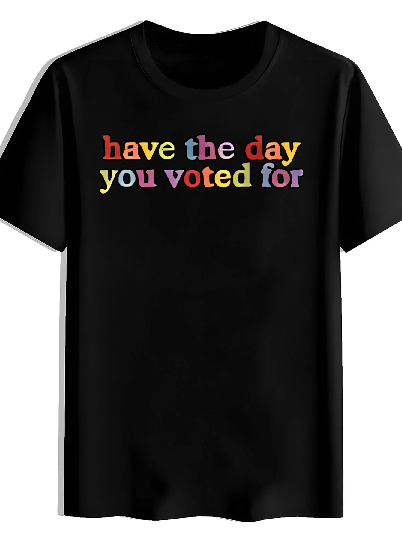 Men's Casual Crew Neck T-Shirt with Colorful Text Print on White Background, Soft, Comfortable, and Wrinkle-Resistant Top, Machine Washable, Anti-Pilling, Quick-Drying, and Easy to Care for, High Value Short-Sleeve T-Shirt, Wear-Resistant and Retains