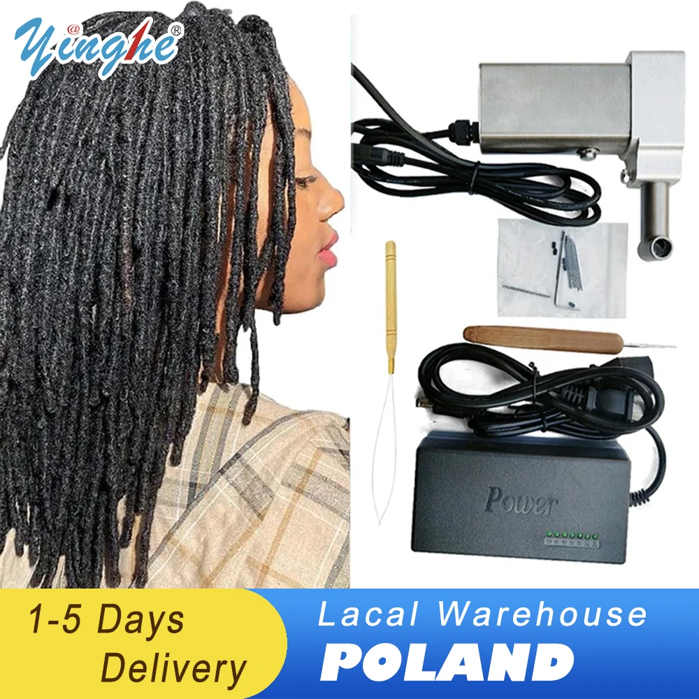 

Machine Dreadlock Maker 3 Needles 6-16mm Crochet Twisting Braiding Dreadlock Machine for Natural Hair with 20 Crochet Needles