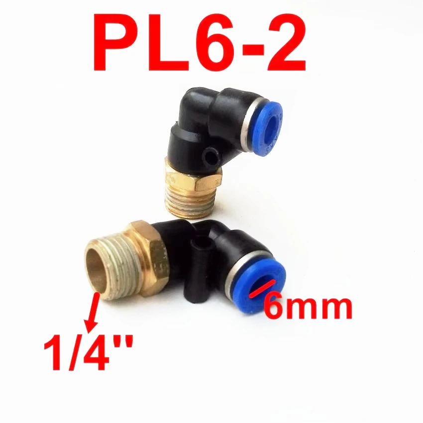 10pcs/lot  Pneumatic Fittings L type 6mm-1/4'' Pipe Fitting PL6-2