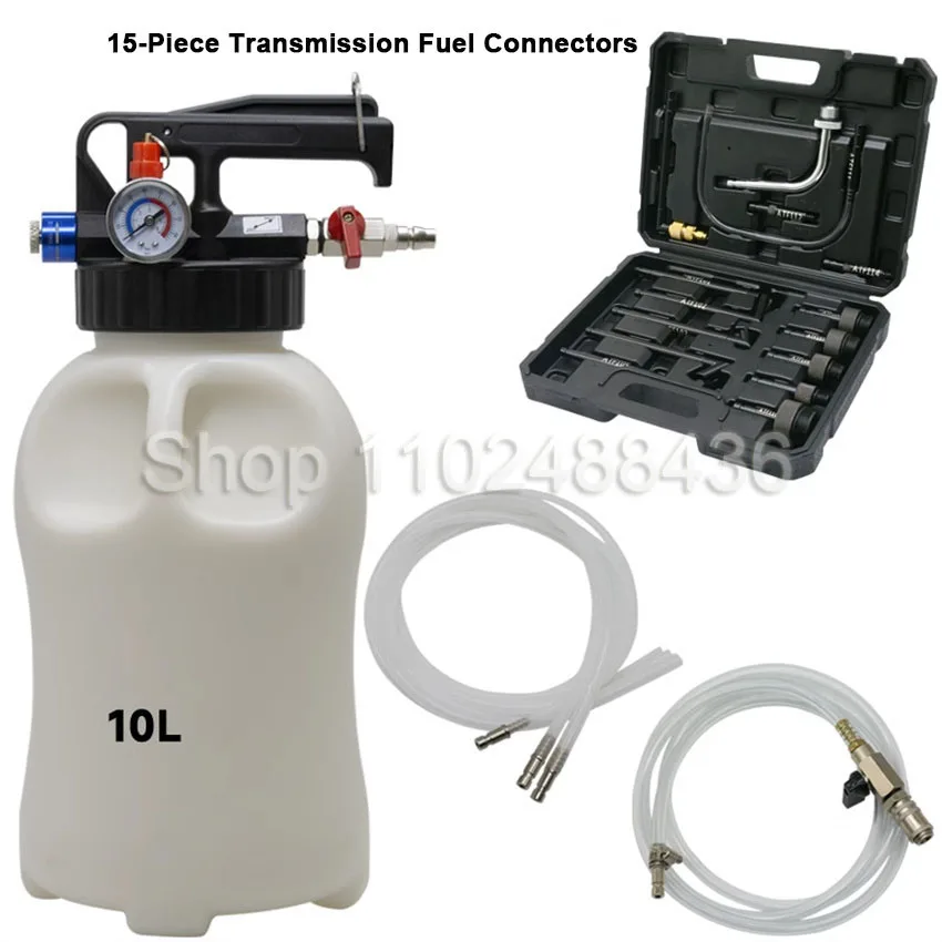 Pneumatic Transmission Oil Refilling Tool Oil Refill Filling ATF Adapters 10L /6LDispenser Pump Kit Fluid Extractor Adaptor 15Pc