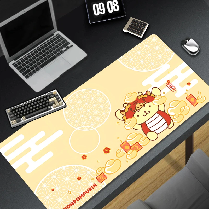 Kawaii Yellow Dog Soft Mouse Pad XXL PC Cartoon Anime Gamer Cabinet Mousepad Laptop Pompompurin Keyboard Rug New Gaming Desk Mat