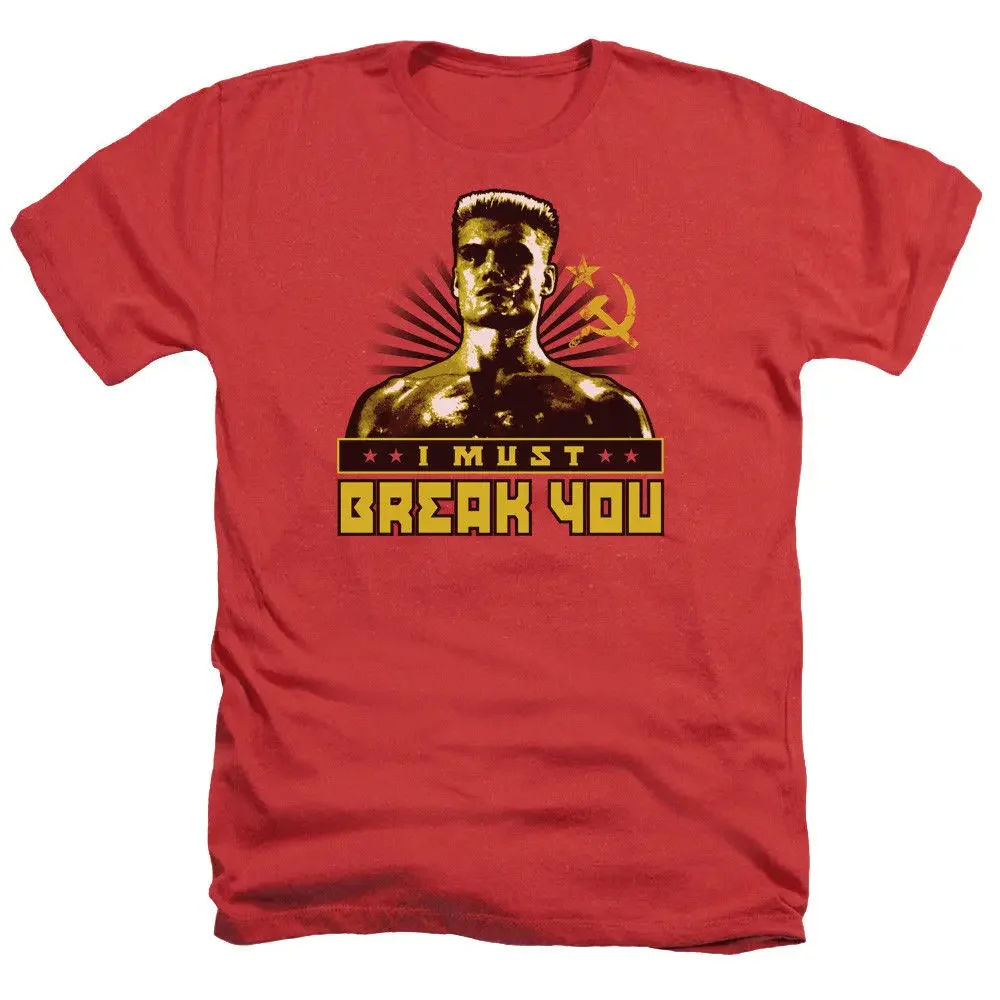 Ivan Drago I Must Break You Men Brand Clothing Tees Casual Print T-Shirt Short Sleeve Men T-Shirt