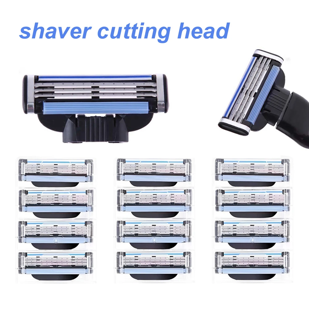 8/12Pcs Shaver Cutting Head for MACH 3 for Men Stainless Steel Blade Sharp Changeable Shaver Head Accessories Gifts