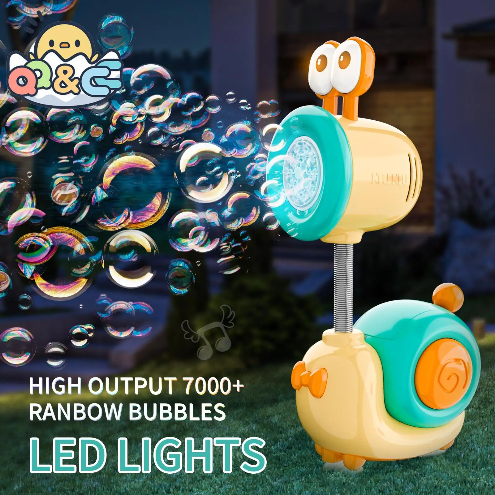 

Snail Soap Bubble Machine Fully Automatic 20 Holes Children's Bubbles Gun LED Light Outdoor Game Boys Girls Toys for Kids Gifts