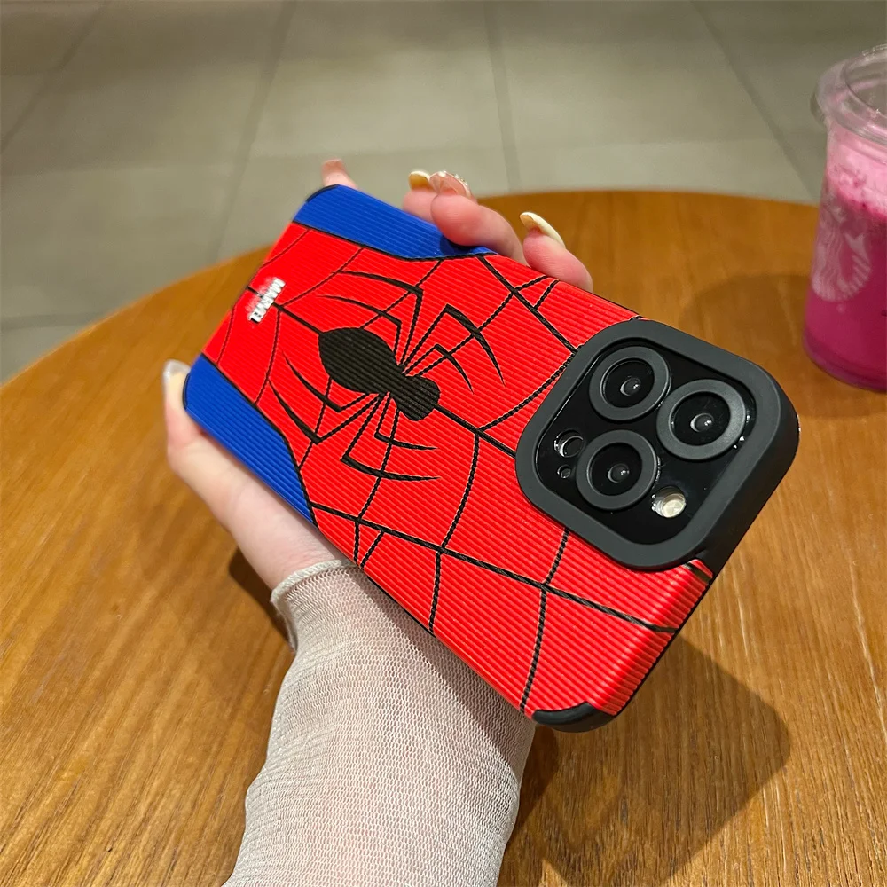 Spider Man Phone Case for IPhone 15 14 13 12 11 Pro Max X XR XS Max Soft Silicone Cartoon Spiderman Cover