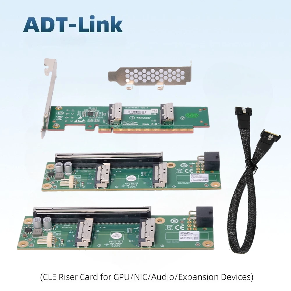 Discrete External Expansion Adapter Baseplate PCle 5.0 MCIO X16 / X8 X4 Split Card 6Pin Power- Graphics Card High-speed Low-loss