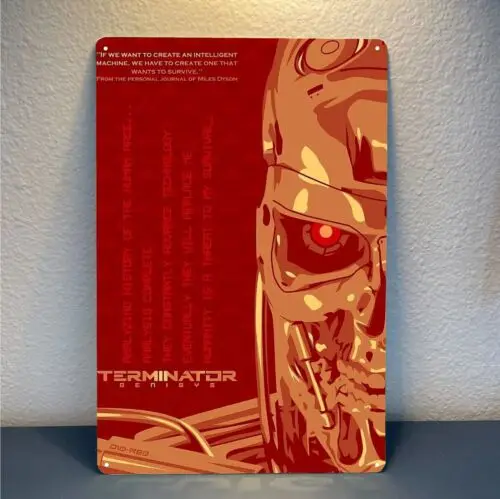 v1,Terminator  Arnold Schwarzenegger Movie Metal Poster Tin Sign - 20x30cm Plate-aluminum
