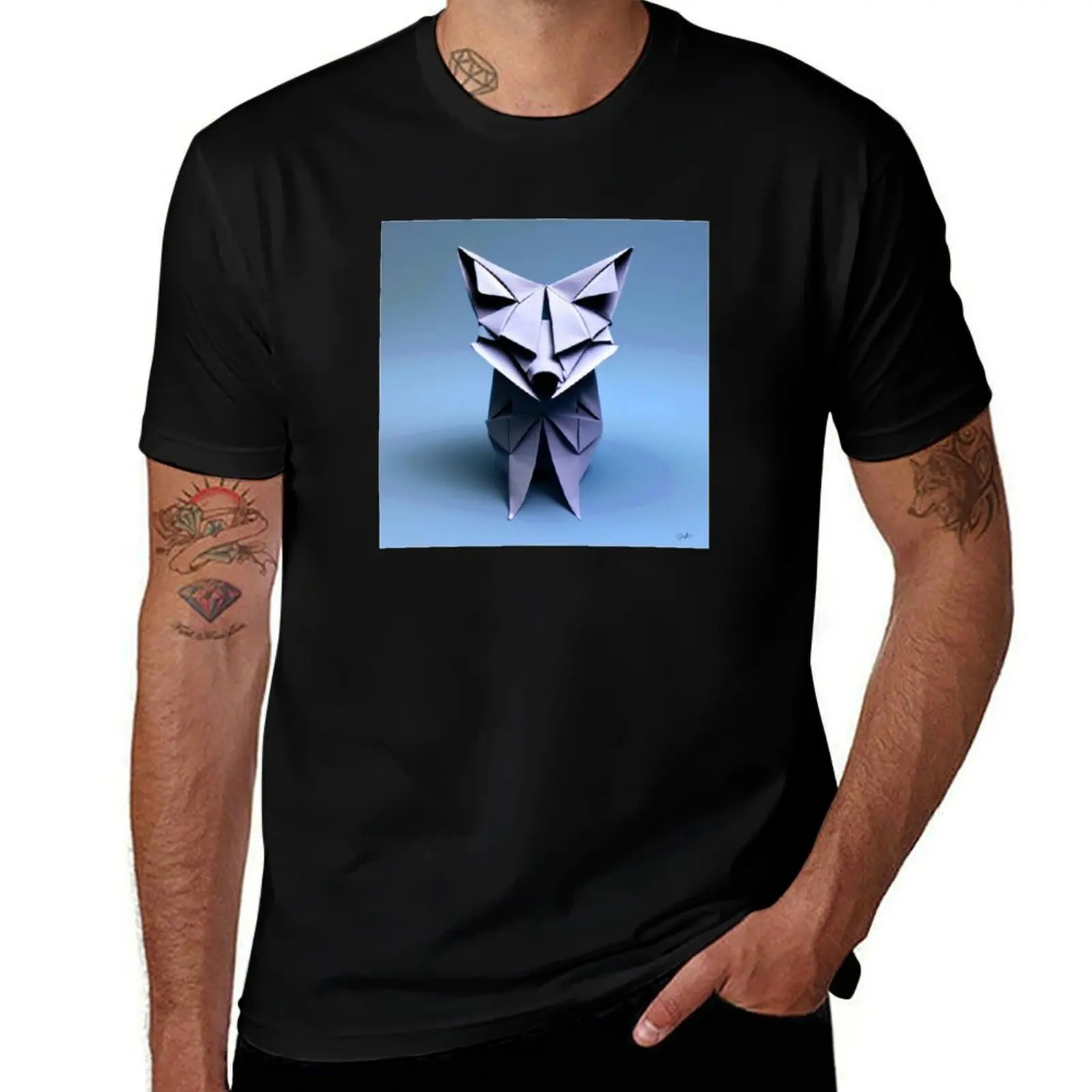 ORIGAMI FOX #001 (FRAMED) T-Shirt Lightweight Running T-Shirt