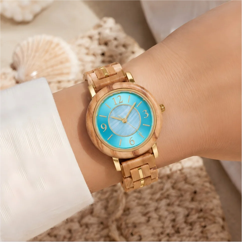 Women Wooden Watch BOBO BIRD Handmade Natural Wood Quartz Ladies Wristwatch Elegant Lightweight Gift for Her Anniversary Birthda
