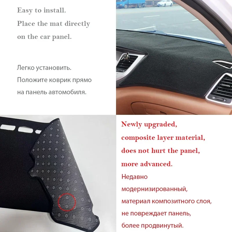 Anti-Slip Mat Sunshade Dashmat Carpet Accessories 2024 2023 Dashboard Cover Pad for Volkswagen VW Caddy 5 Life Cargo 2021 ~ 2025 view 5