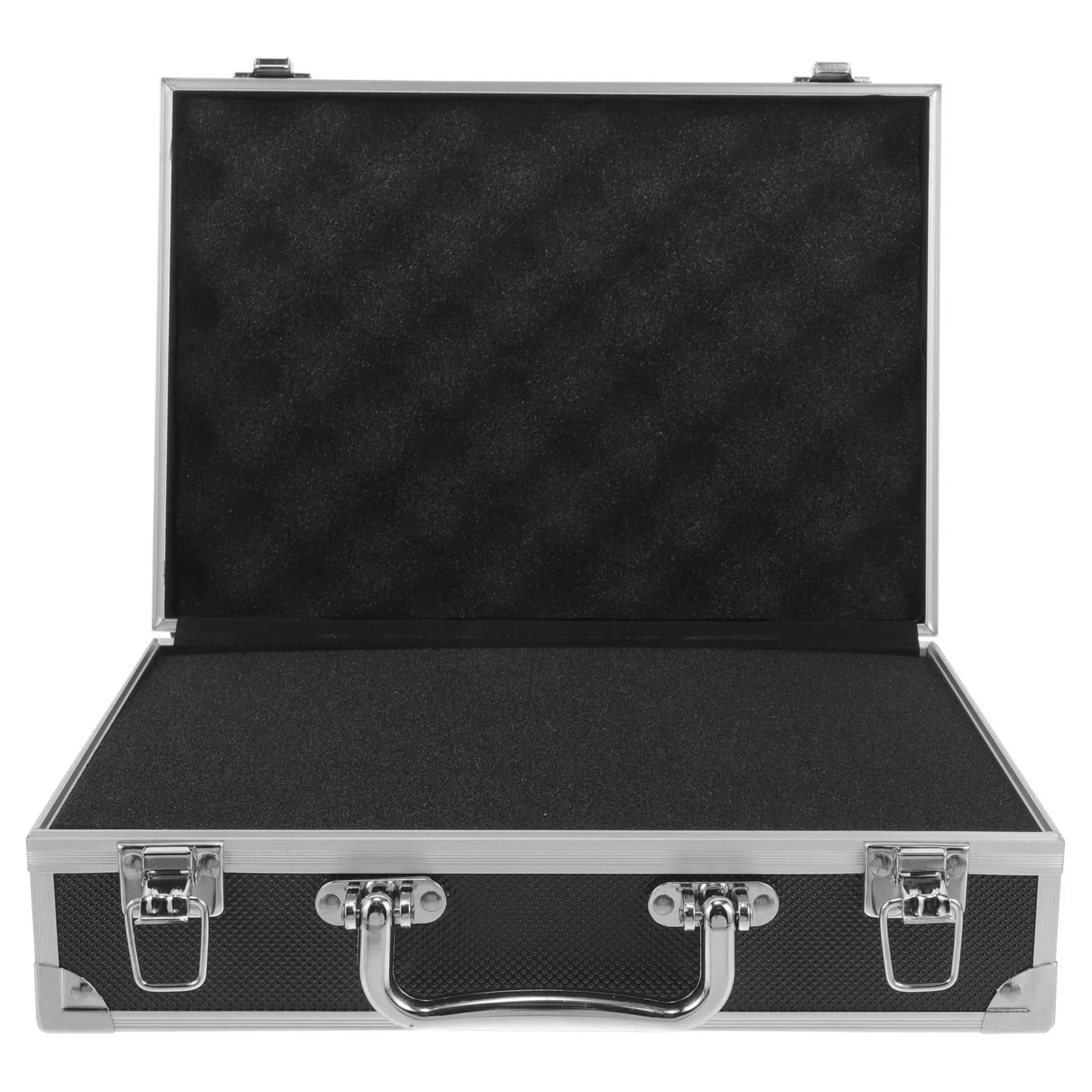 Heavy Duty Aluminum Briefcase Portable Tool Box with Custom Foam Interior for Tools Instruments Documents Travel Office Hard
