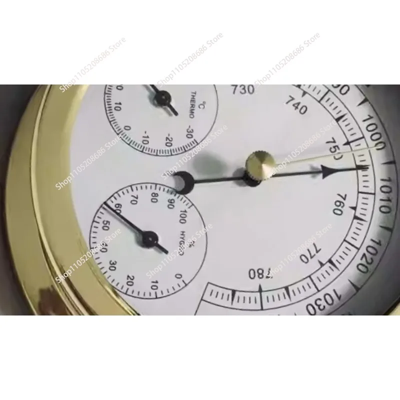143Mm marine nautical copper frame temperature hygrometer weather forecast barometer  household